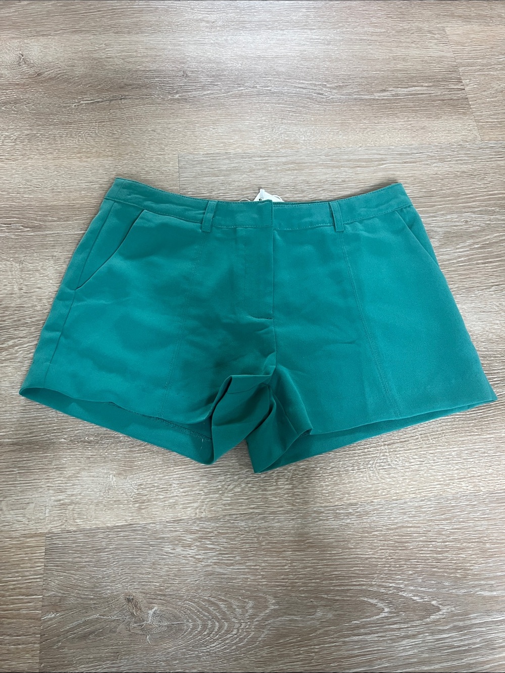 glam Teal High-Waist Tailored Shorts